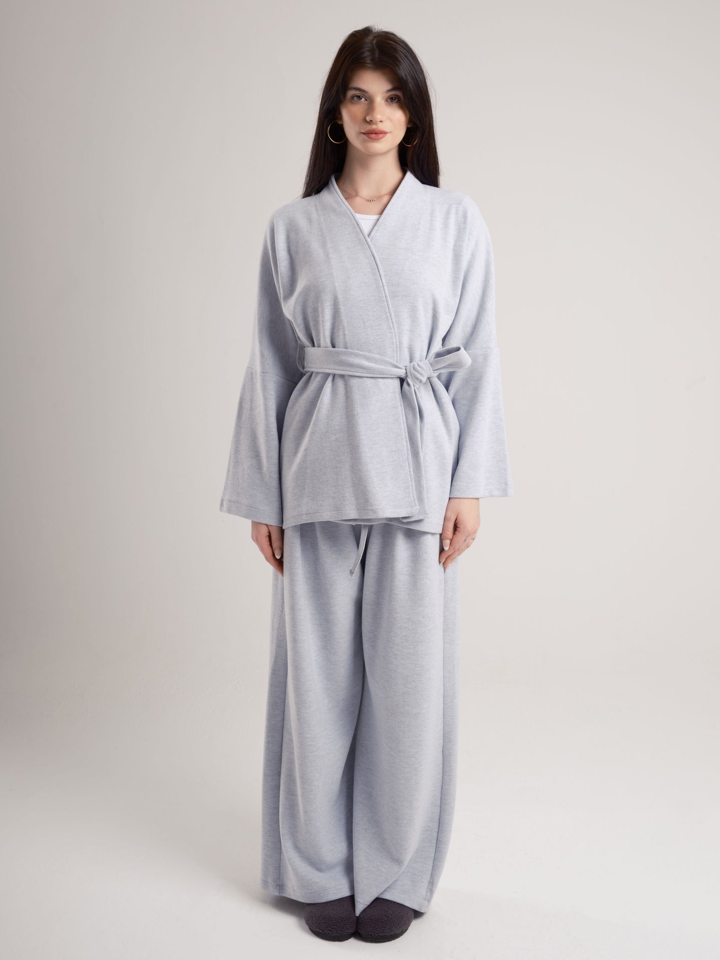 Grey Belted Kimono