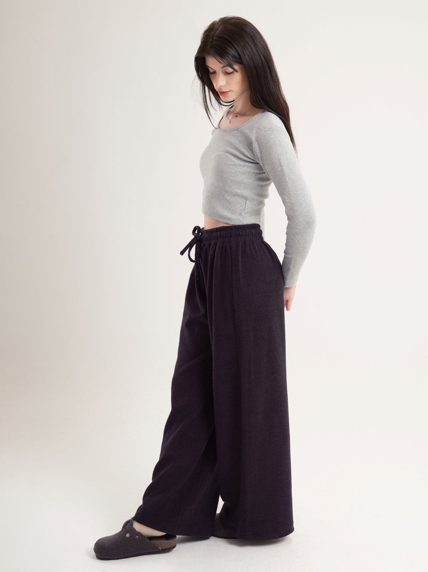 Charcoal Wide Leg Pants