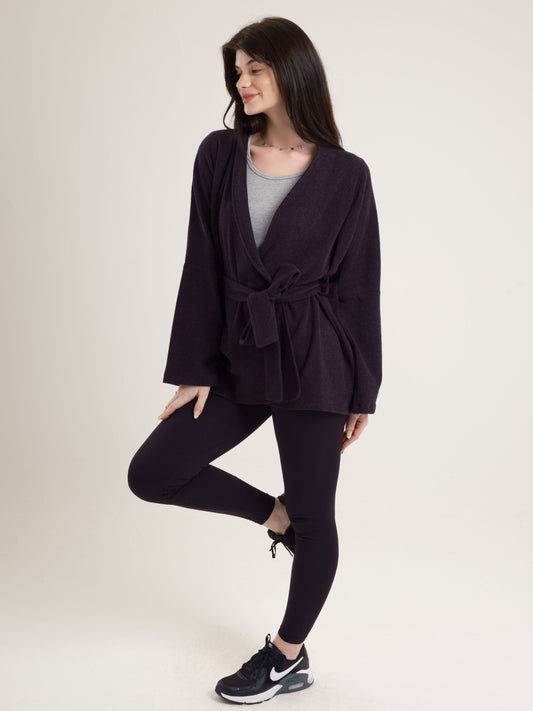 Charcoal Belted Kimono