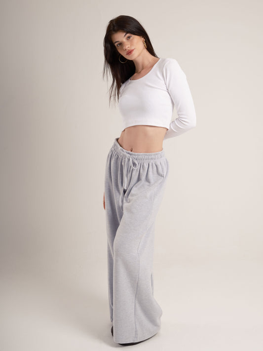 Grey Wide leg Pants