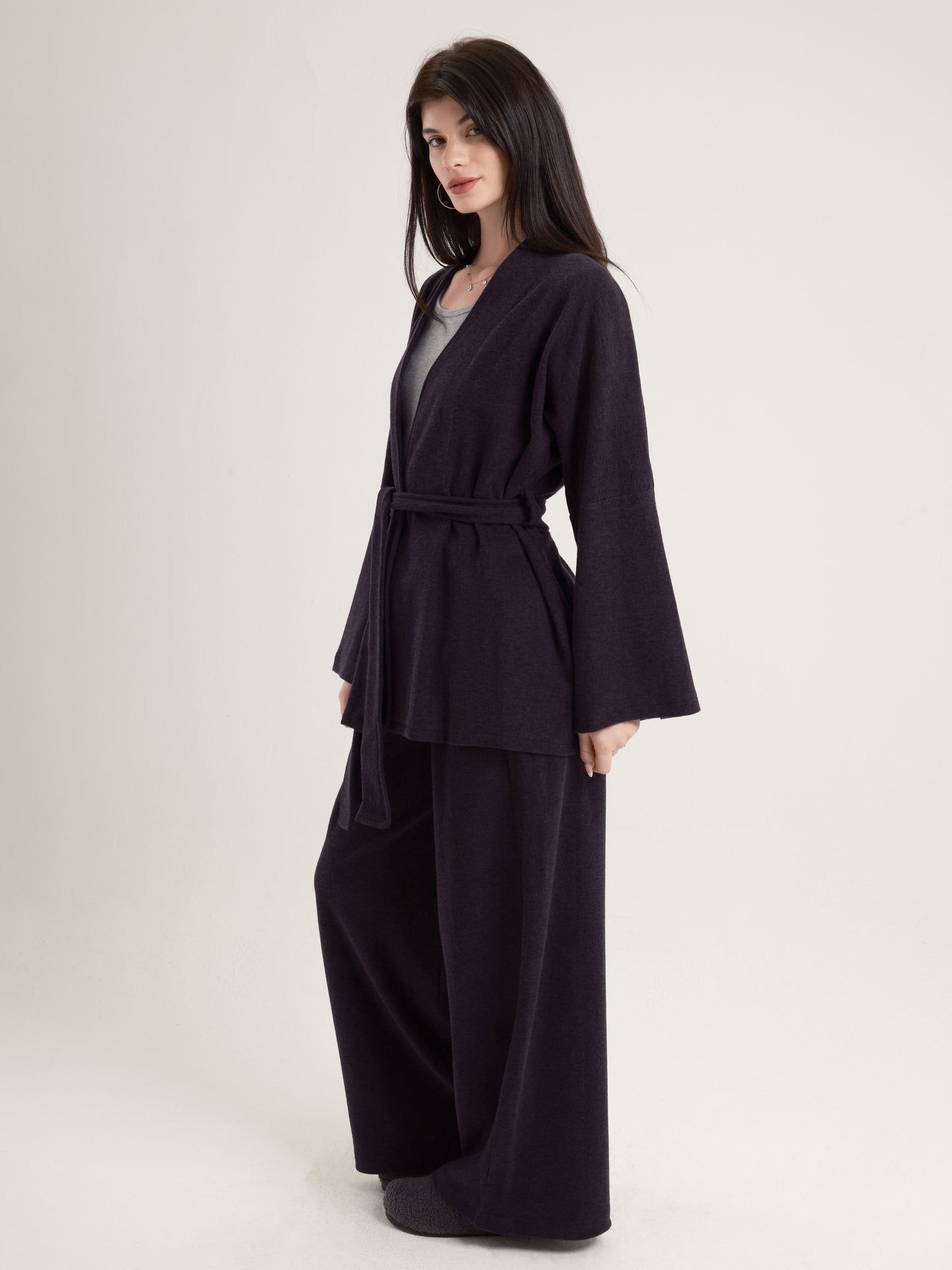 Charcoal Belted Kimono